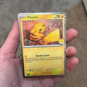 Pokemon Pikachu 30th Anniversary Promo Card Trading Card - Yellow & Black